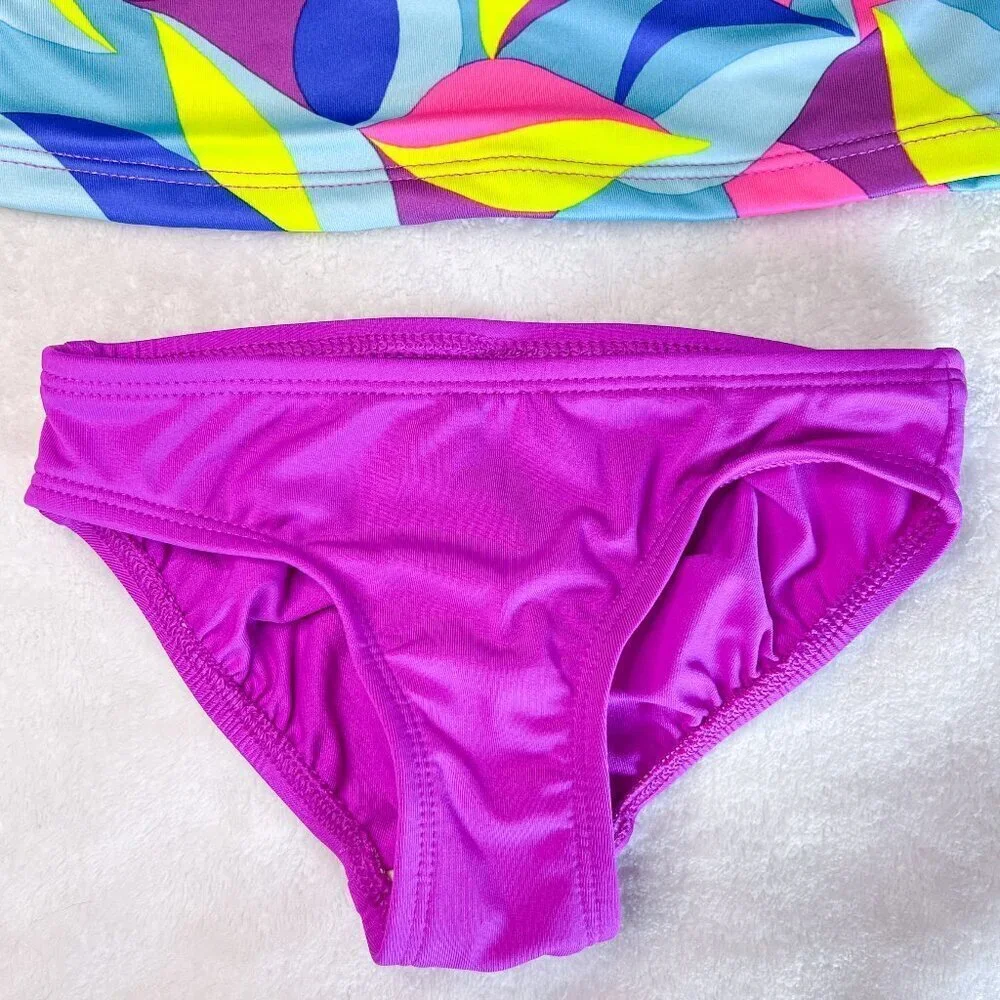 Lands' End Two Piece Tankini Swimsuit | Toddler Girls | 2T | Colorful | Purple - Picture 7 of 11
